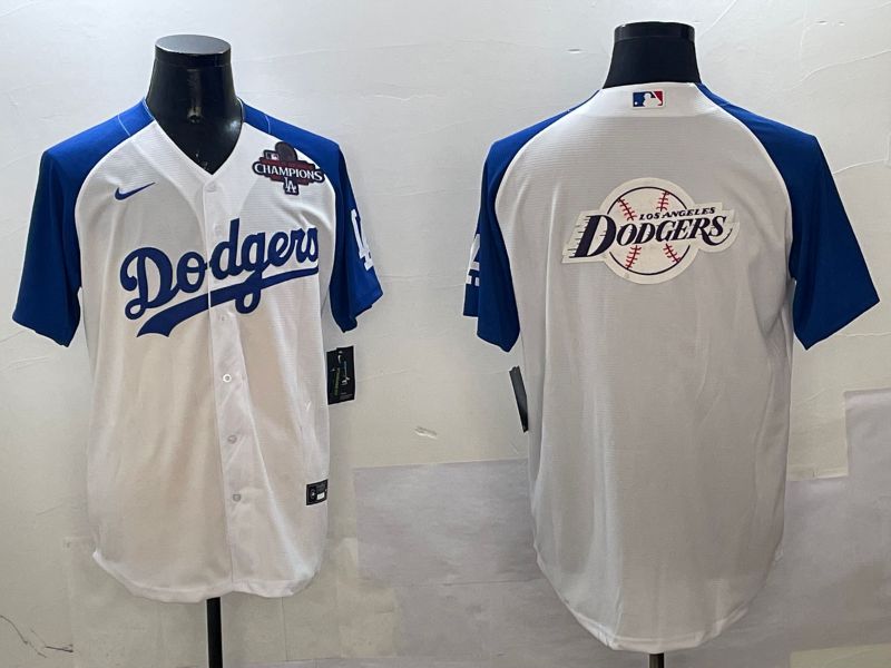 Men Los Angeles Dodgers Blank White blue Game 2025 Nike MLB Jersey style 35